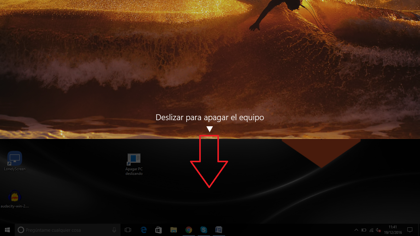 Como Apagar Tu Ordenador Con Windows 10 Deslizando La Pantalla Hacia Abajo 6562